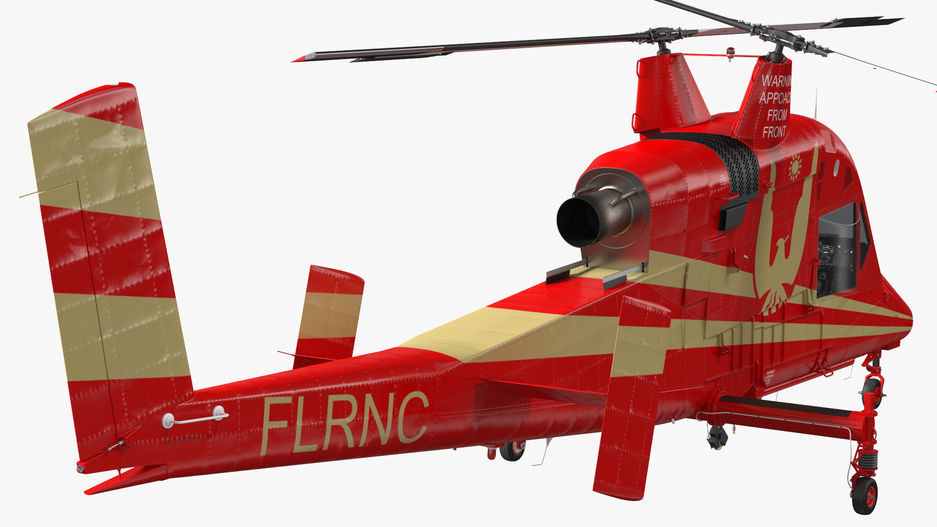 Kaman K Max Synchropter Red Rigged 3D model
