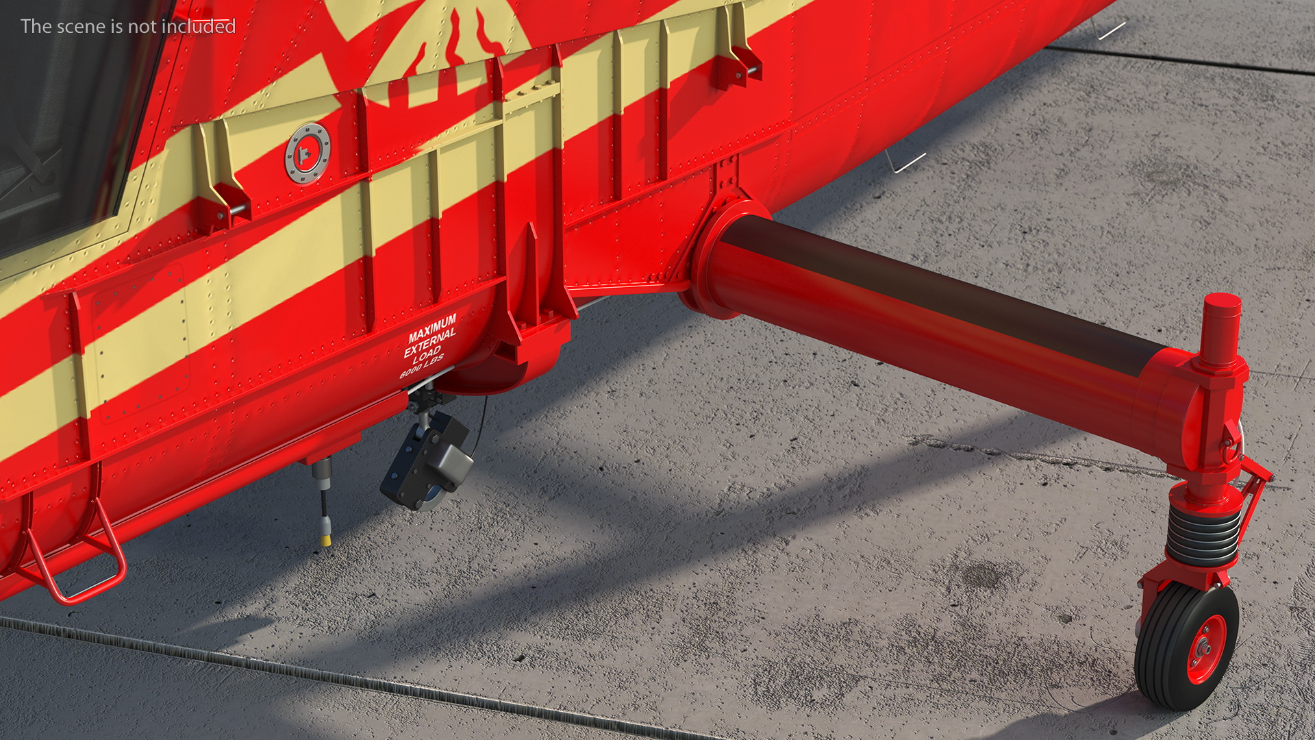 Kaman K Max Synchropter Red Rigged 3D model