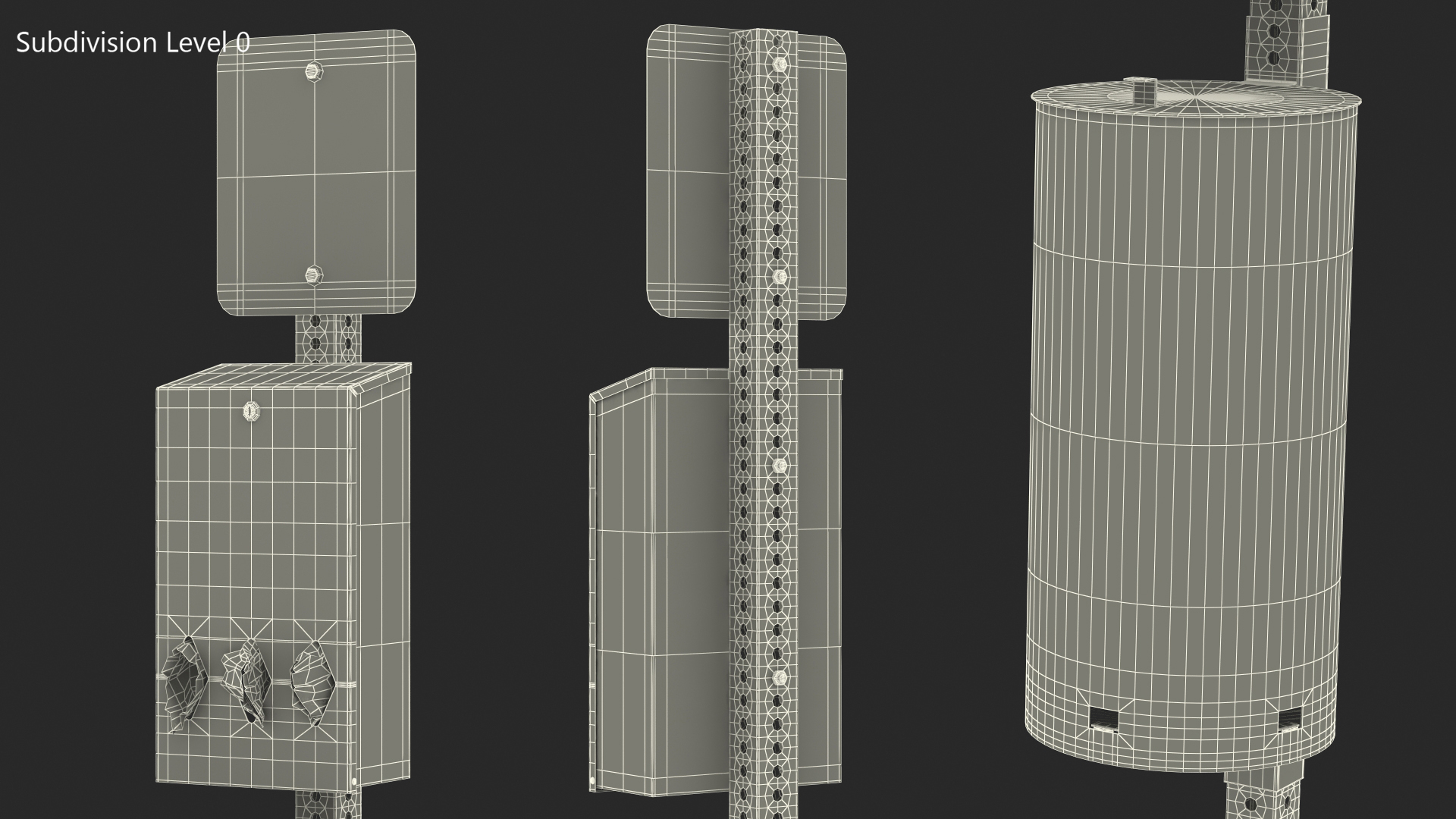 Station for Pet Waste with Round Can Green 3D