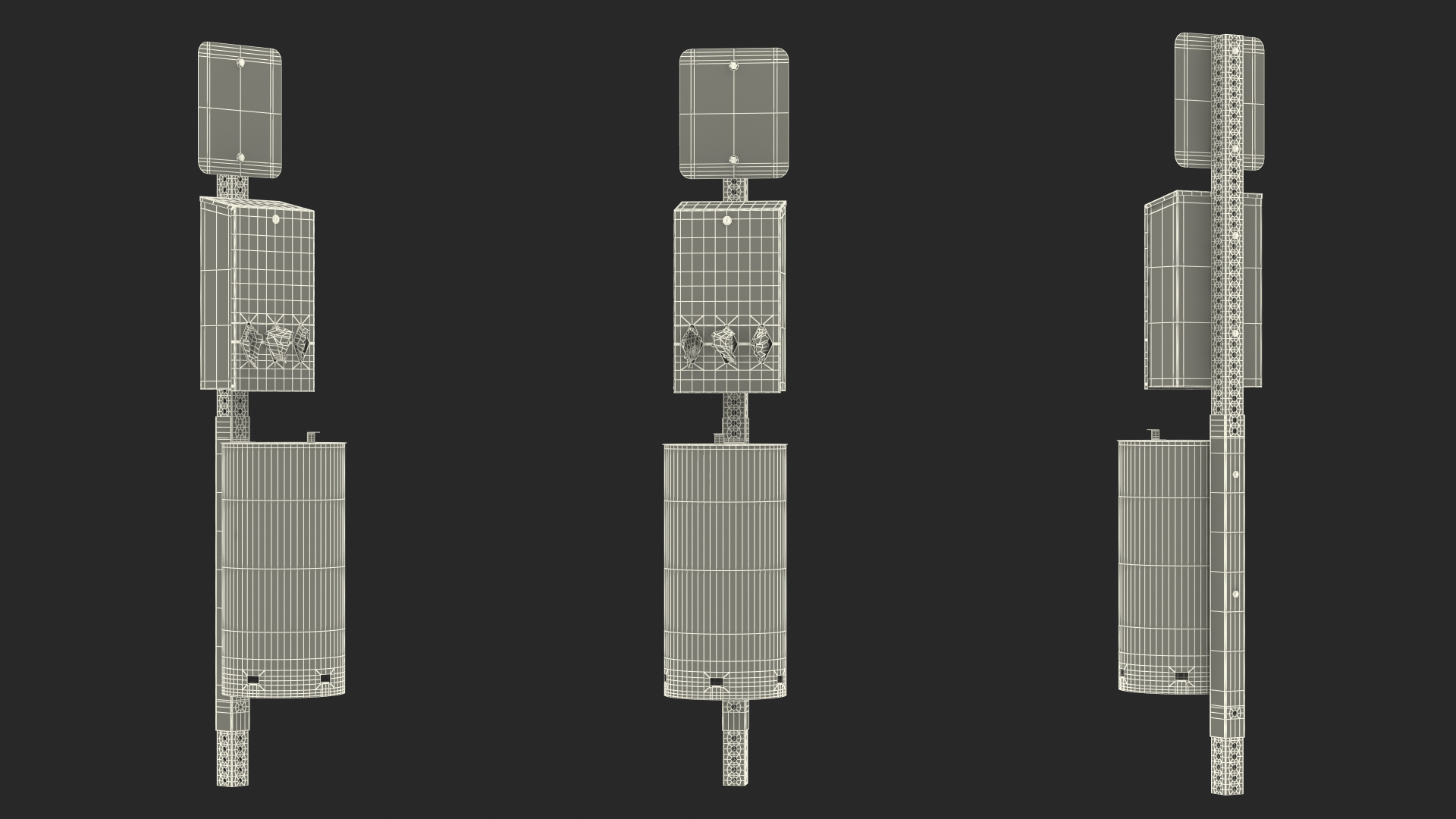 Station for Pet Waste with Round Can Green 3D