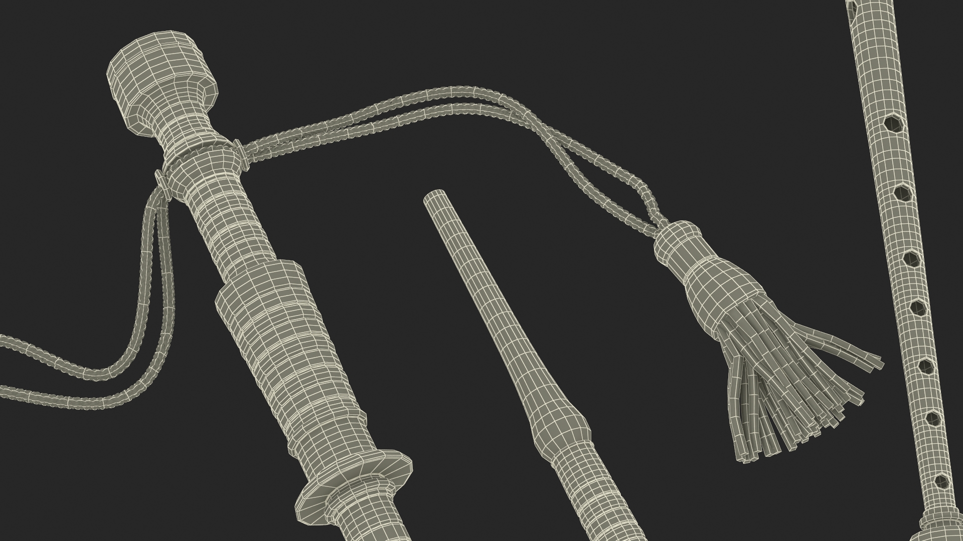 Scottish Bagpipes Instrument Green 3D model