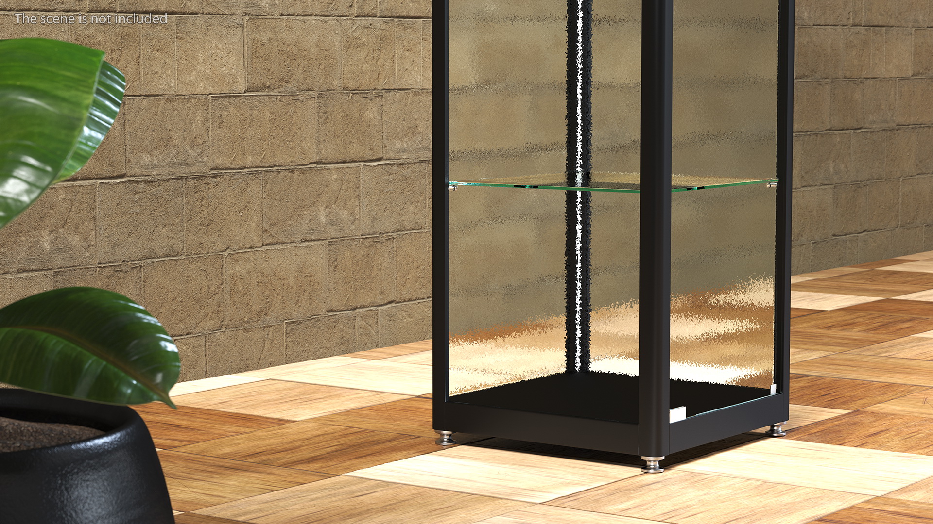 3D Glass Display Case Narrow Black