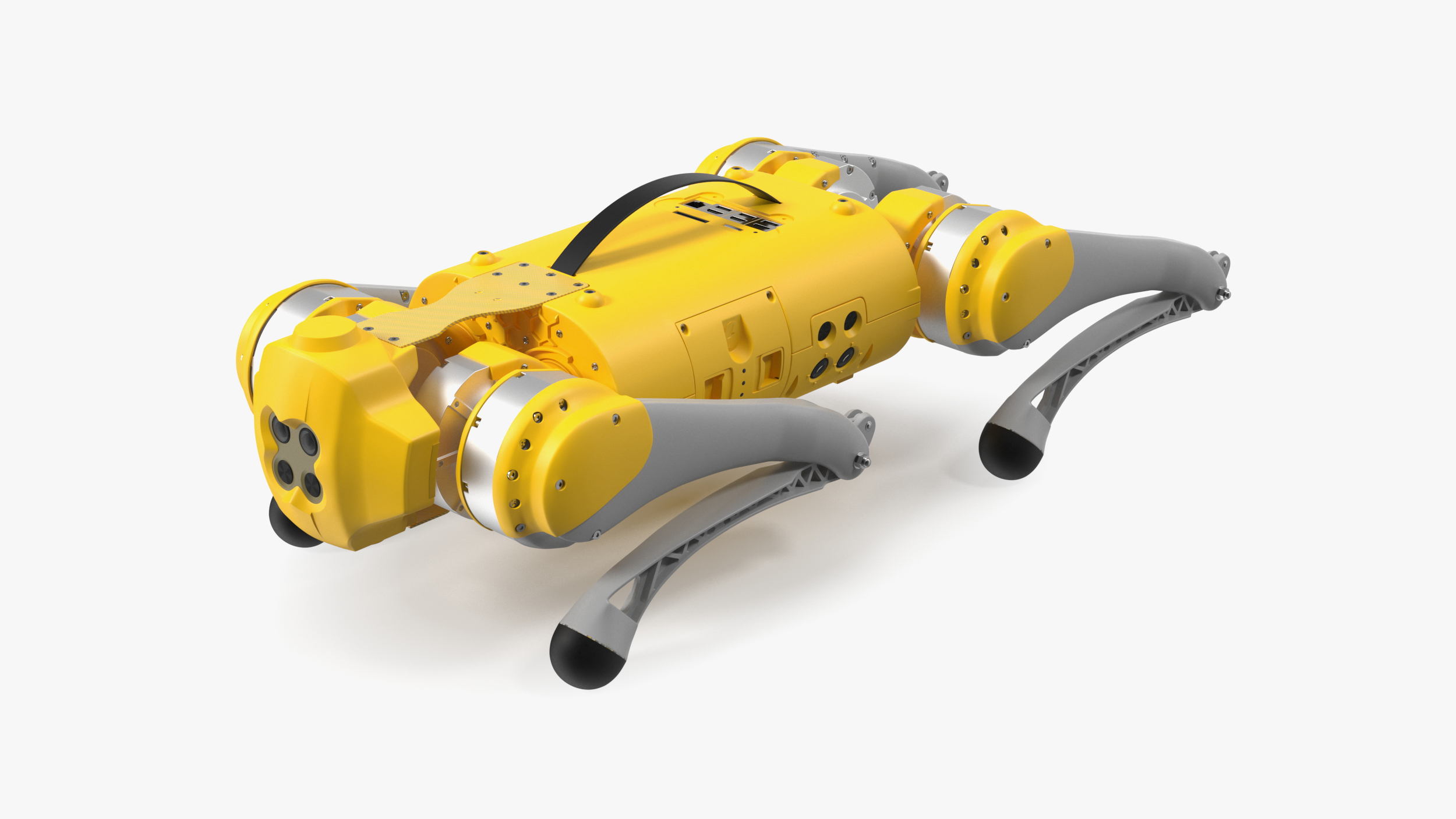 Yellow Dog Robot Rigged for Cinema 4D 3D