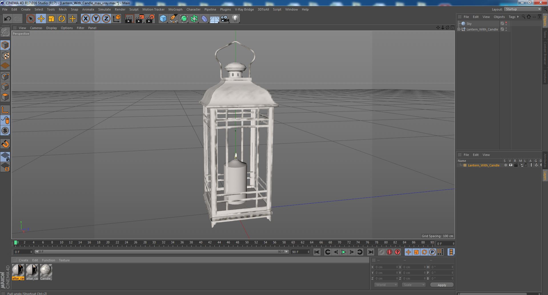 Lantern With Candle 3D model