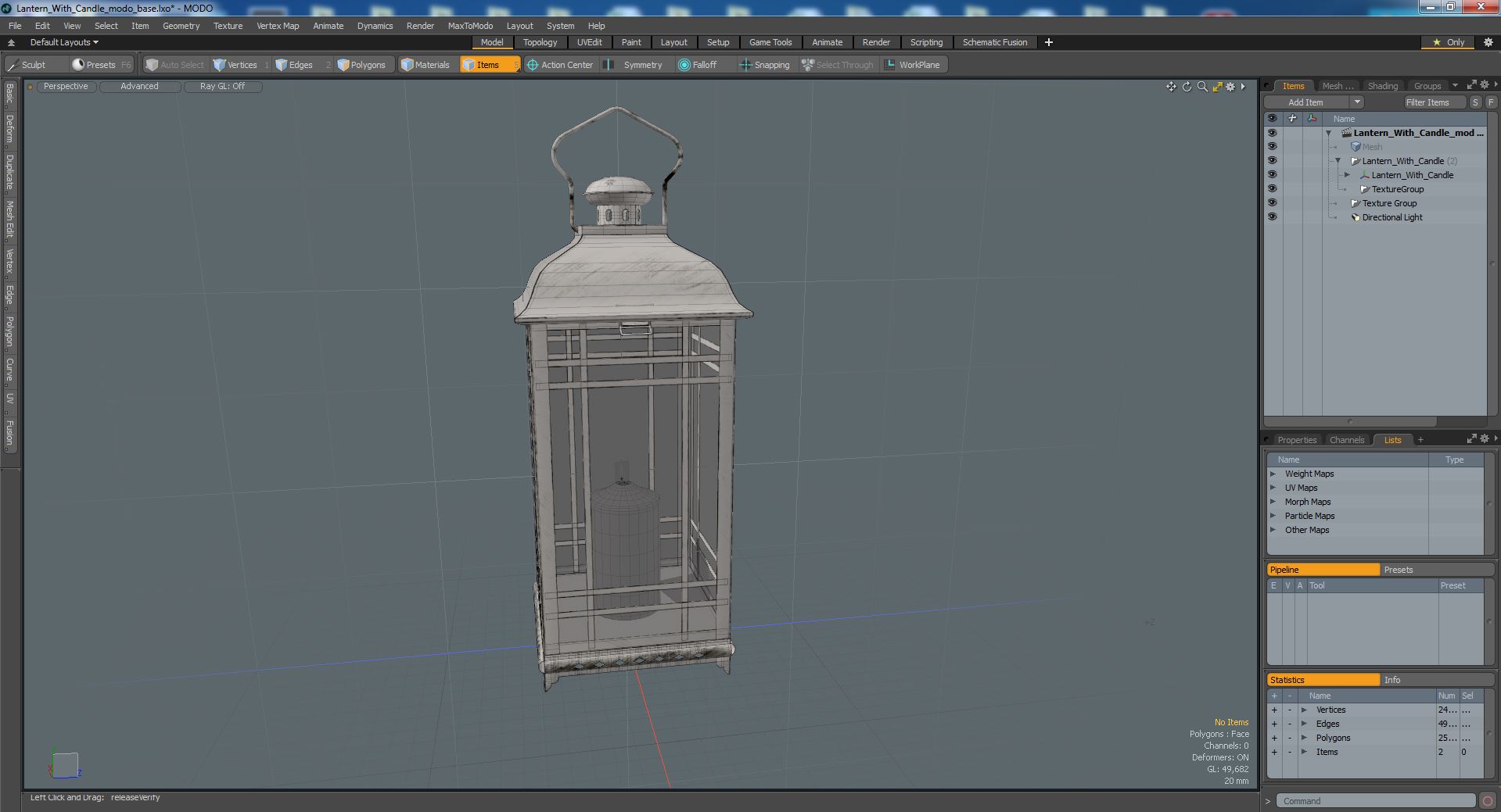Lantern With Candle 3D model