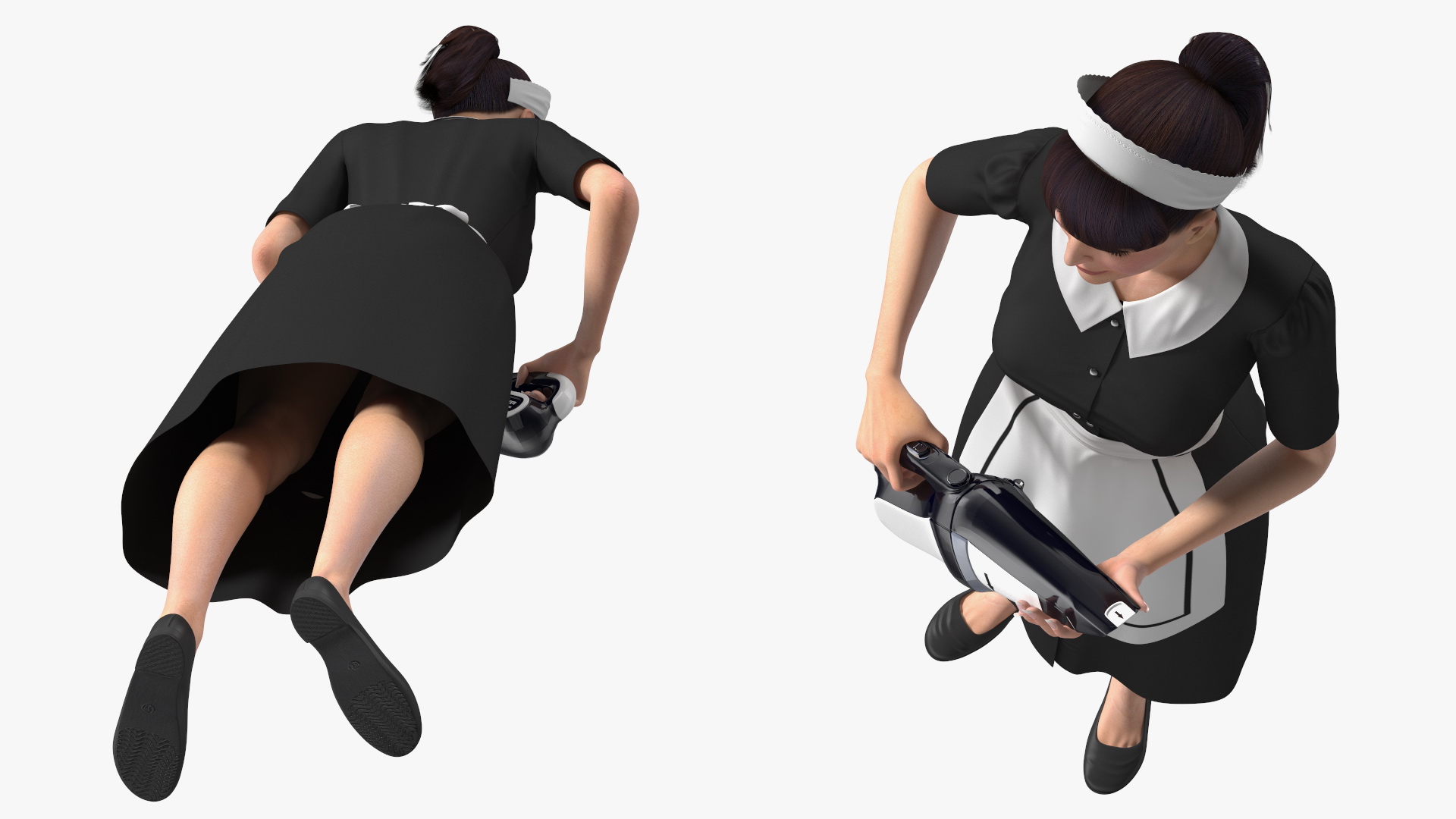 3D Housekeeping Maid with Handheld Vacuum Cleaner