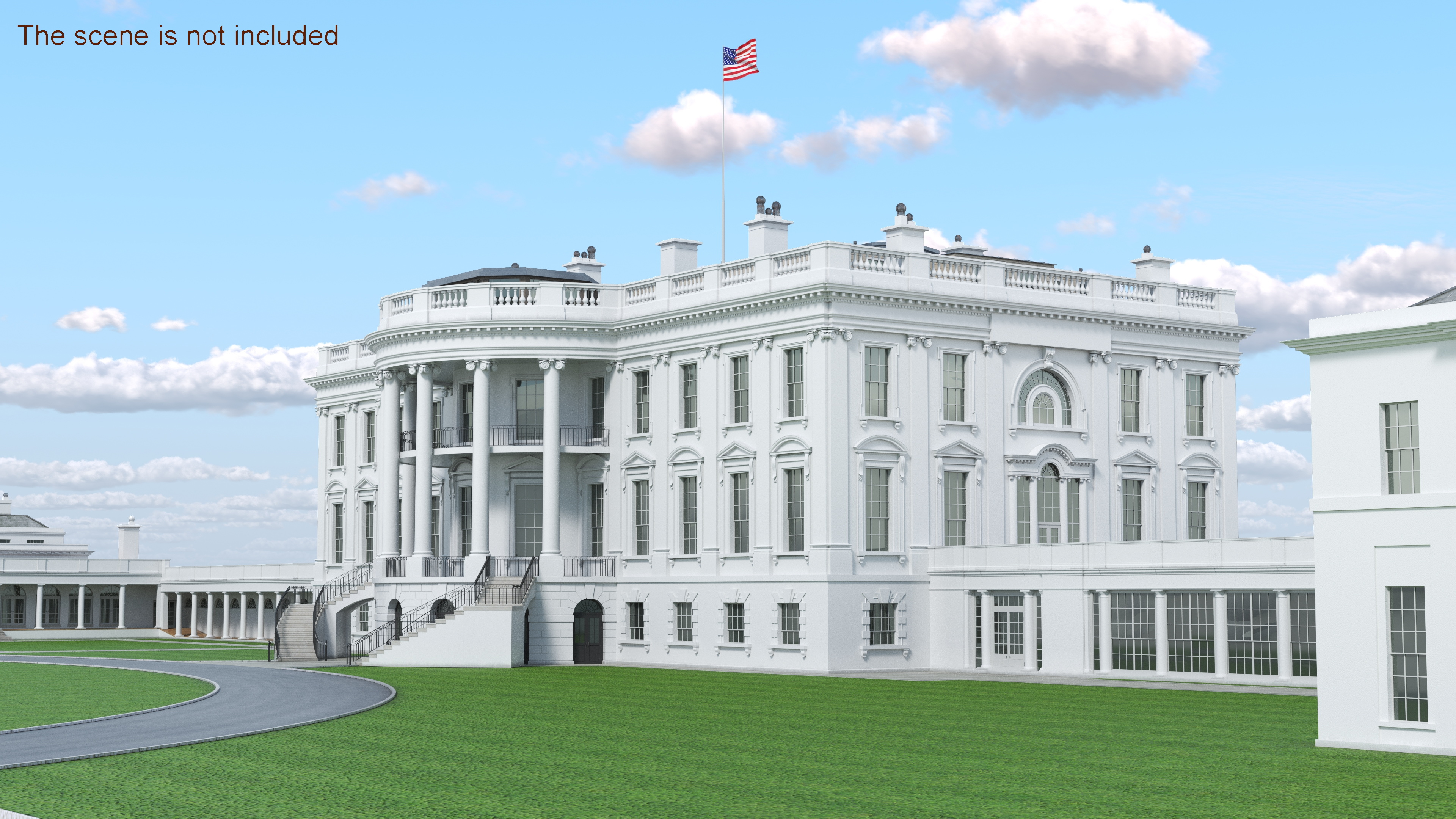 White House US Presidential Residence 3D