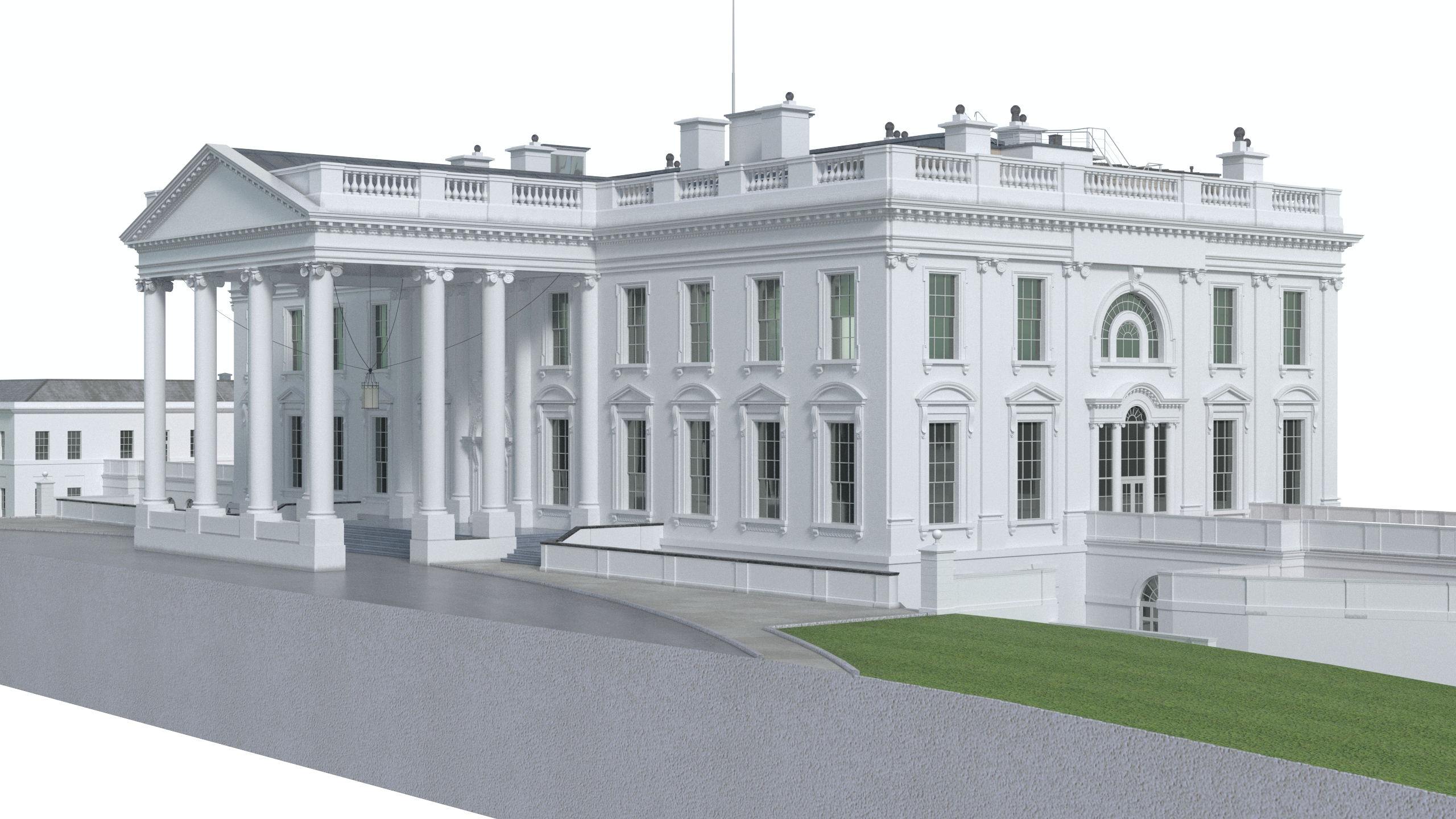 White House US Presidential Residence 3D