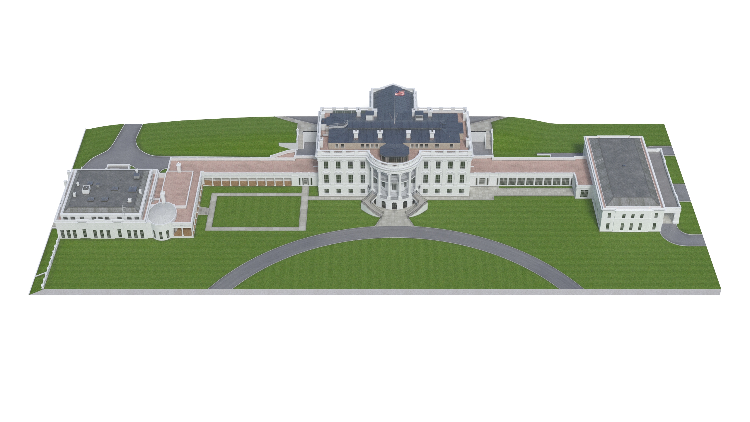 White House US Presidential Residence 3D