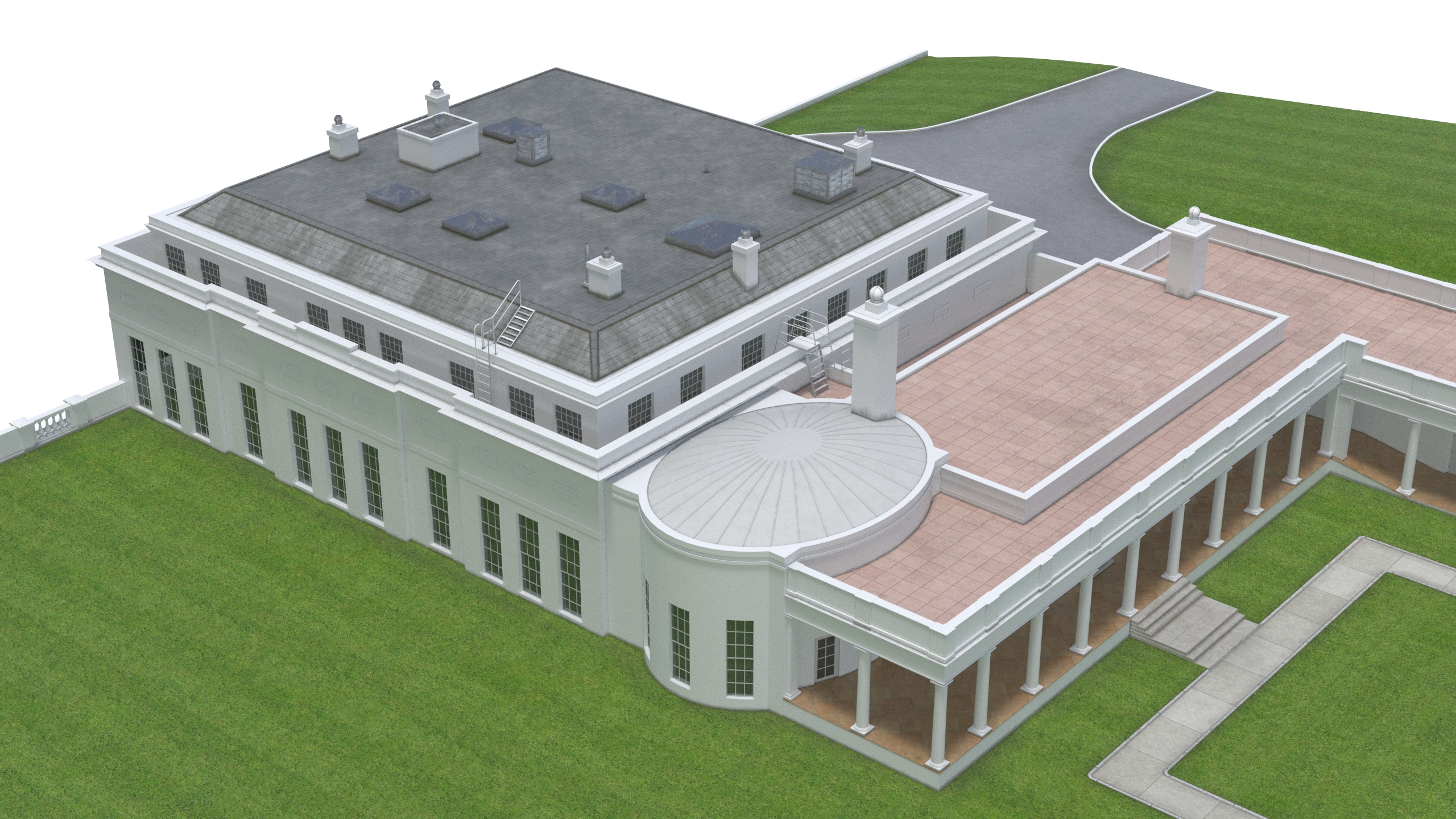 White House US Presidential Residence 3D