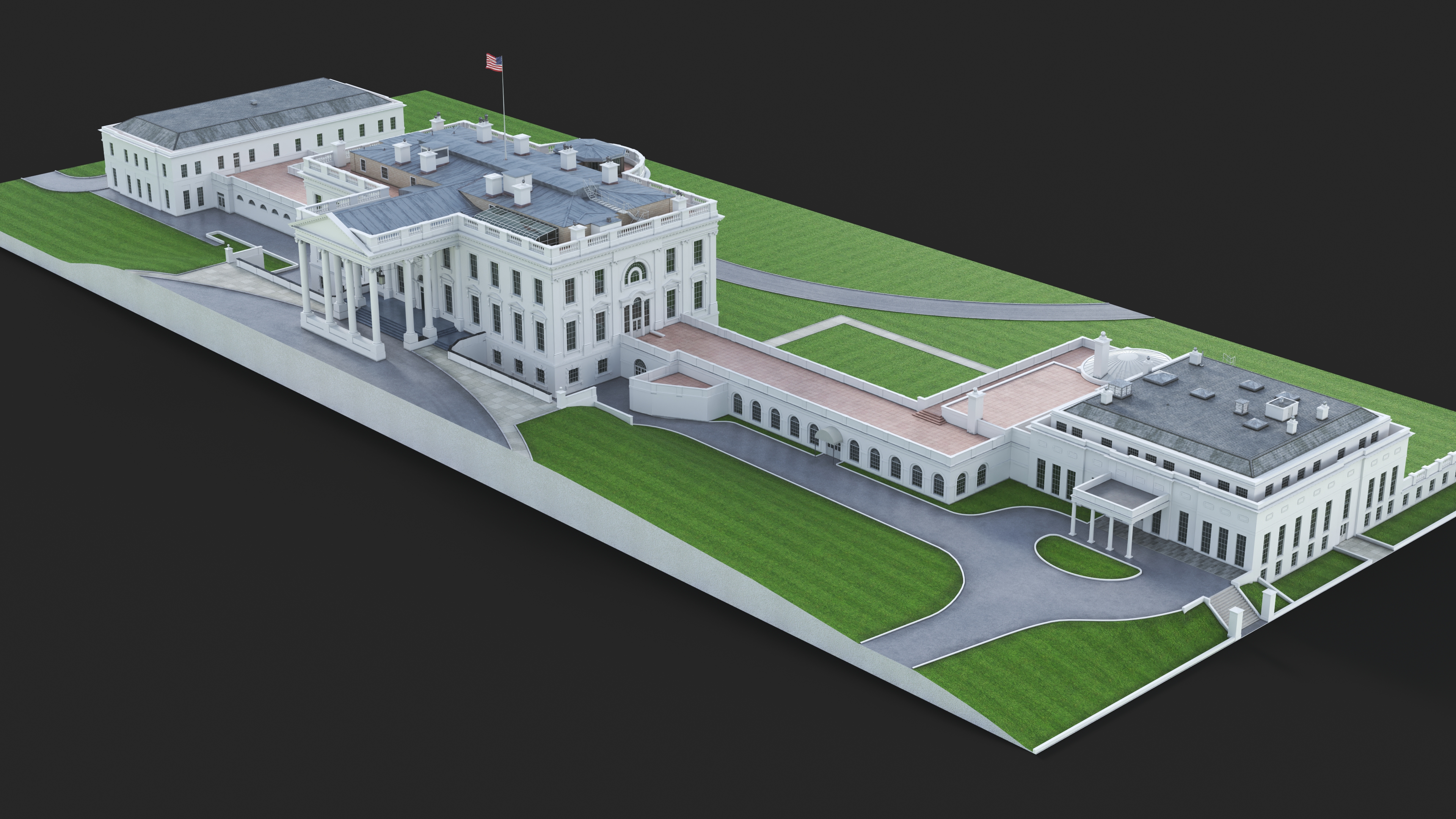 White House US Presidential Residence 3D