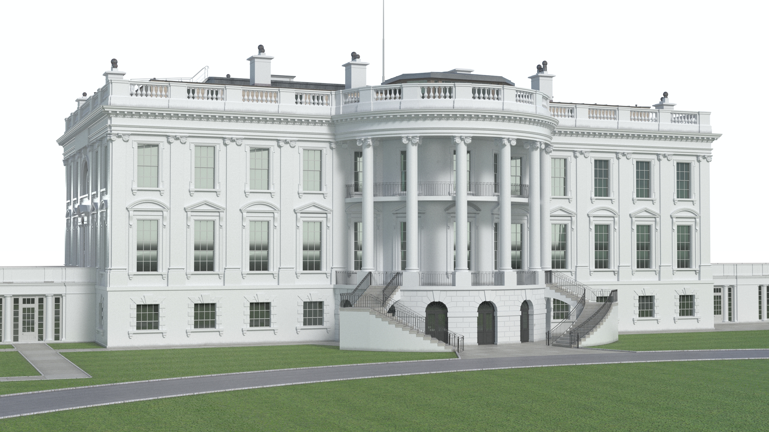 White House US Presidential Residence 3D
