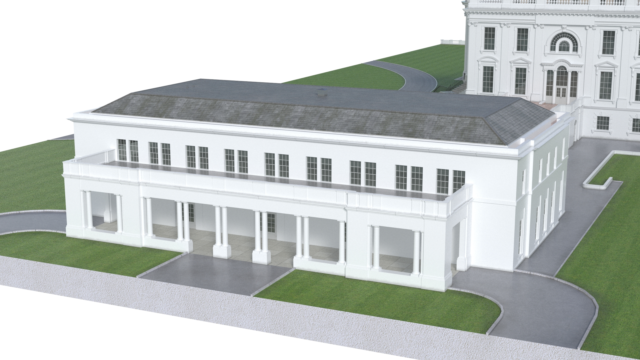 White House US Presidential Residence 3D