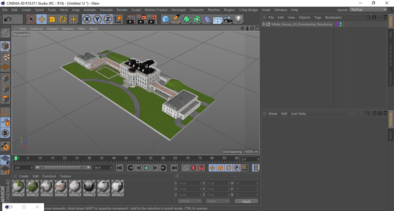 White House US Presidential Residence 3D