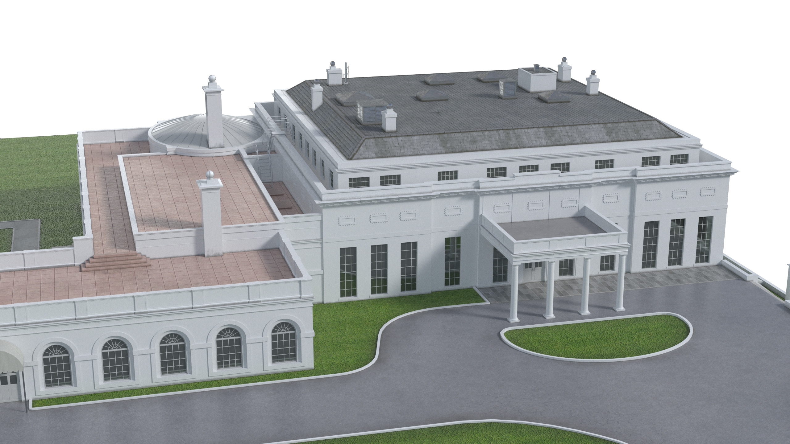 White House US Presidential Residence 3D