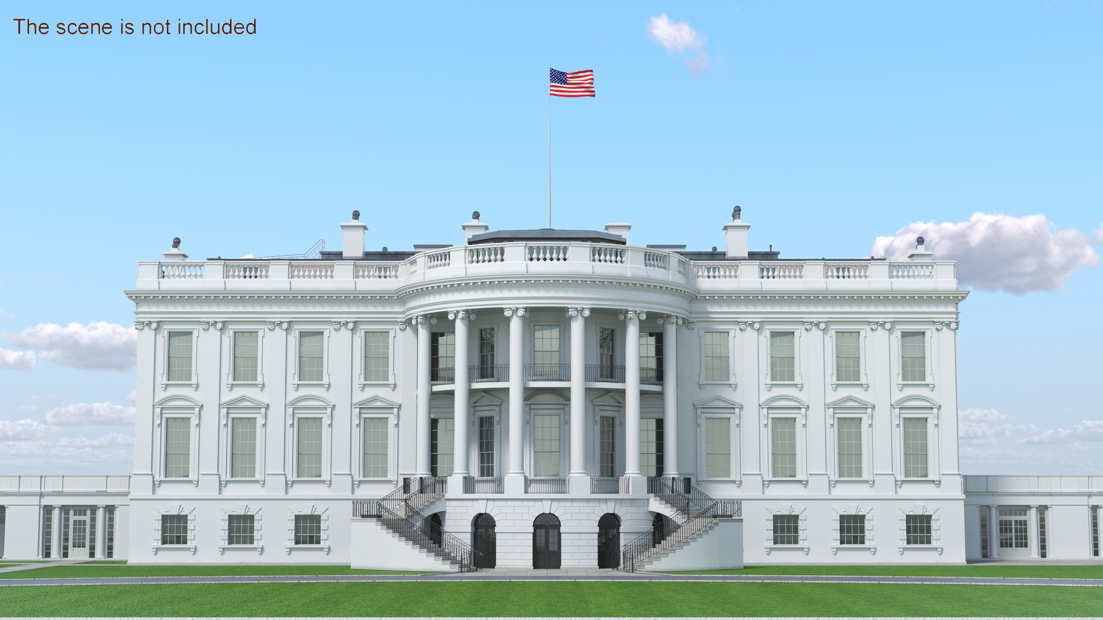 White House US Presidential Residence 3D