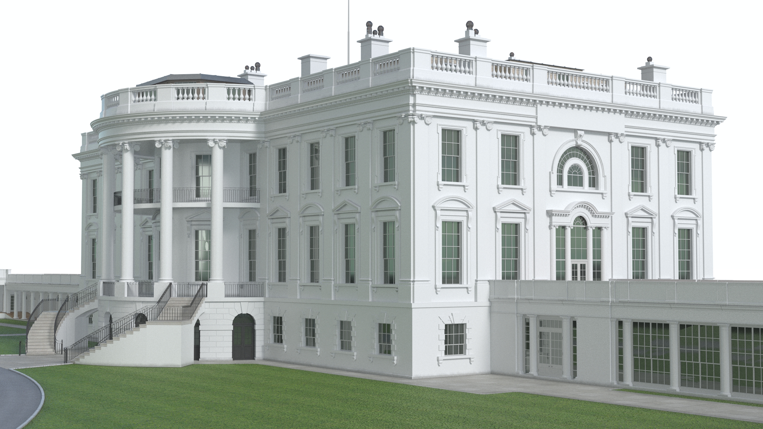 White House US Presidential Residence 3D