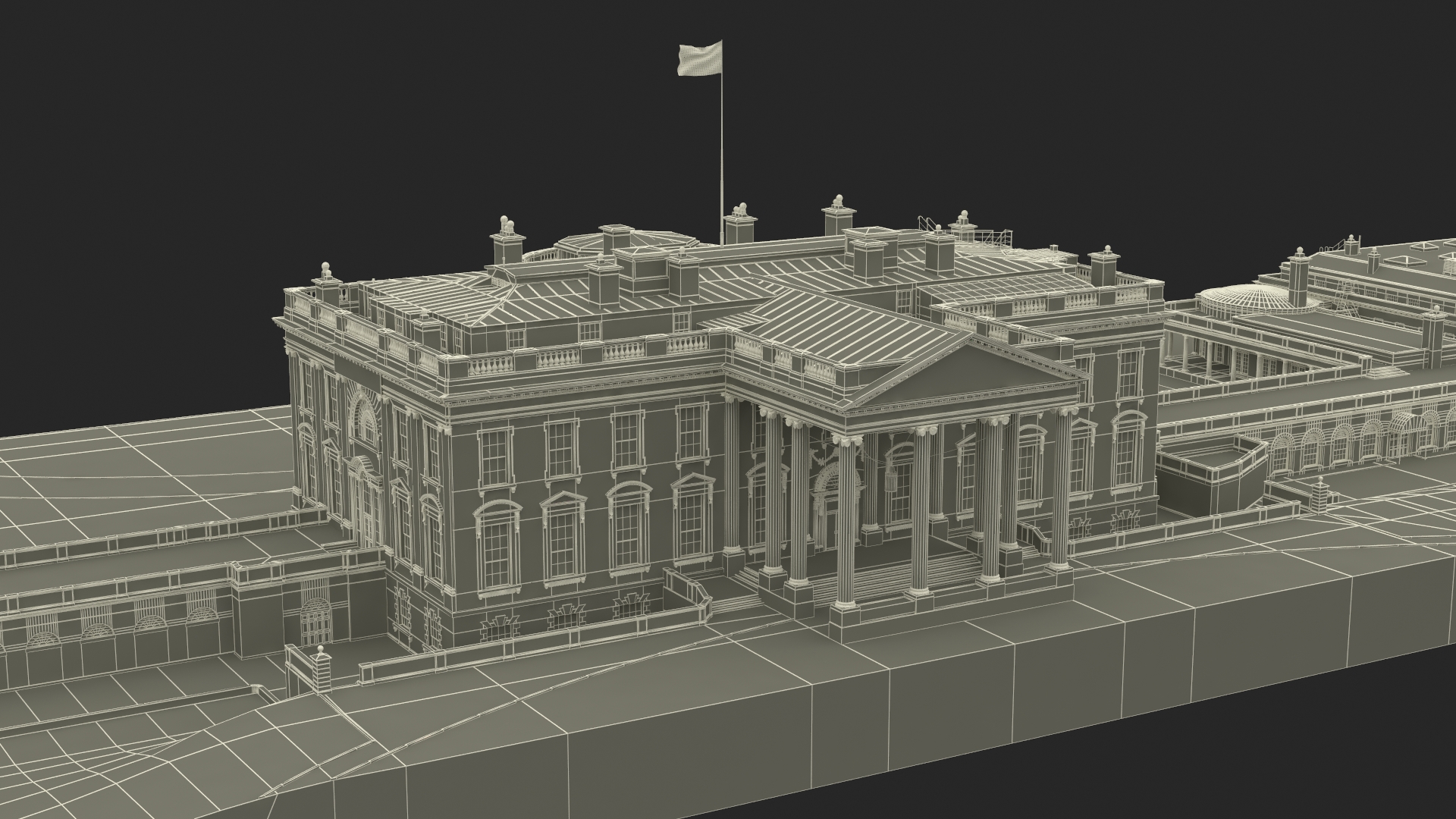 White House US Presidential Residence 3D