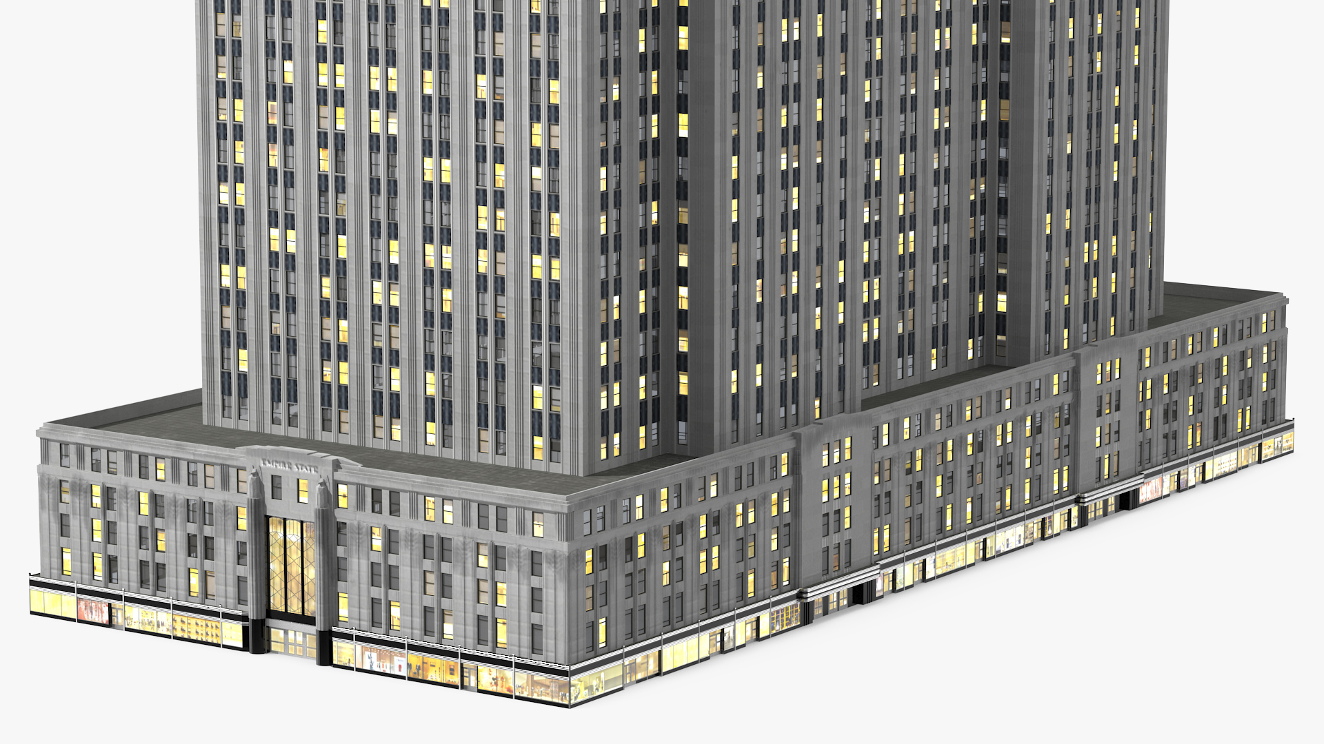 3D model Old Skyscraper Night Glow