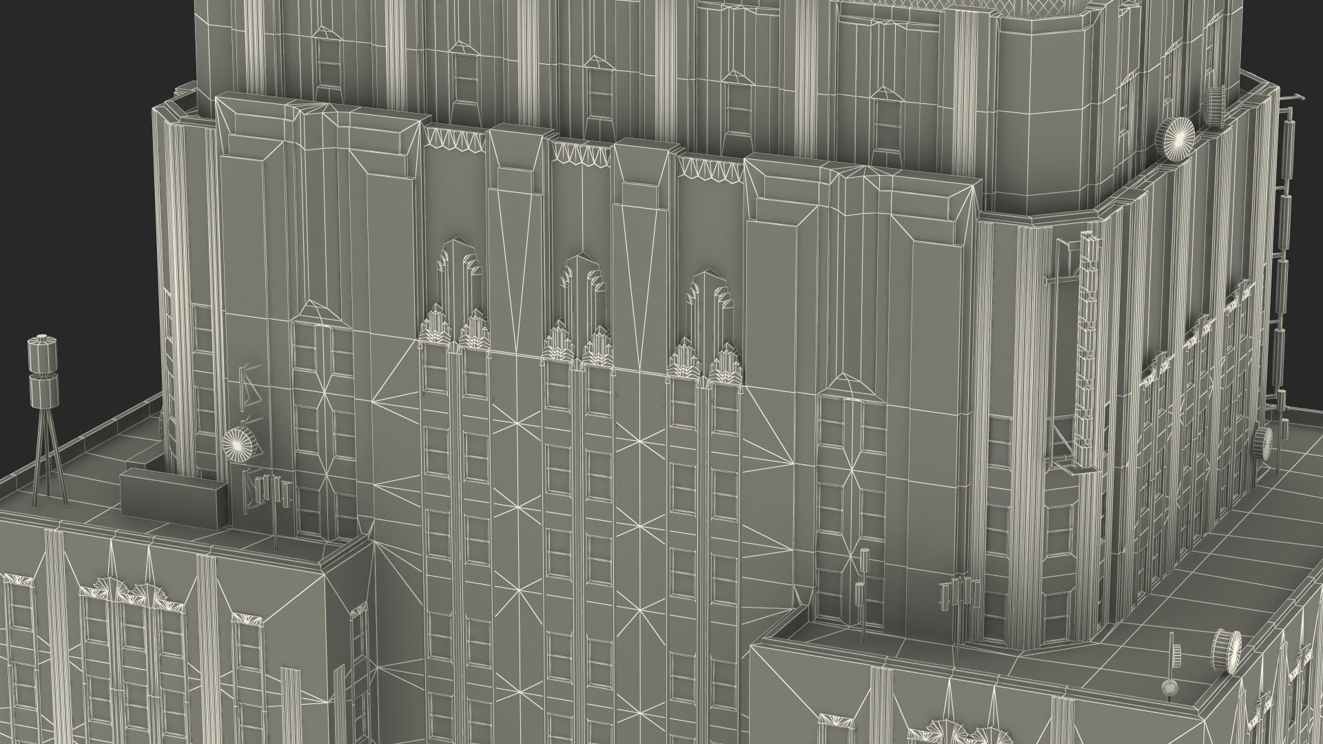 3D model Old Skyscraper Night Glow