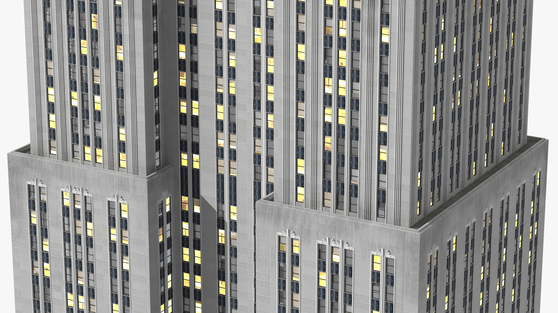 3D model Old Skyscraper Night Glow