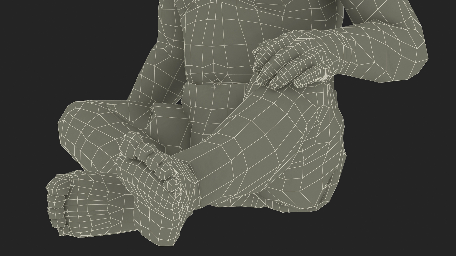 African Baby Boy Wearing Diaper Sitting 3D model
