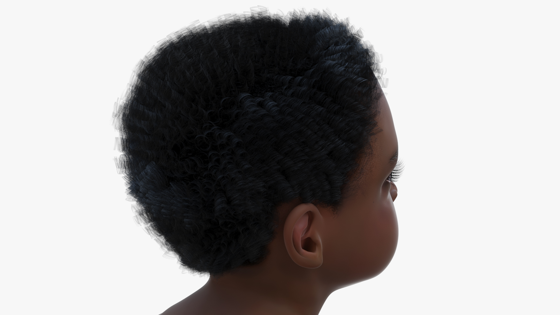 African Baby Boy Wearing Diaper Sitting 3D model