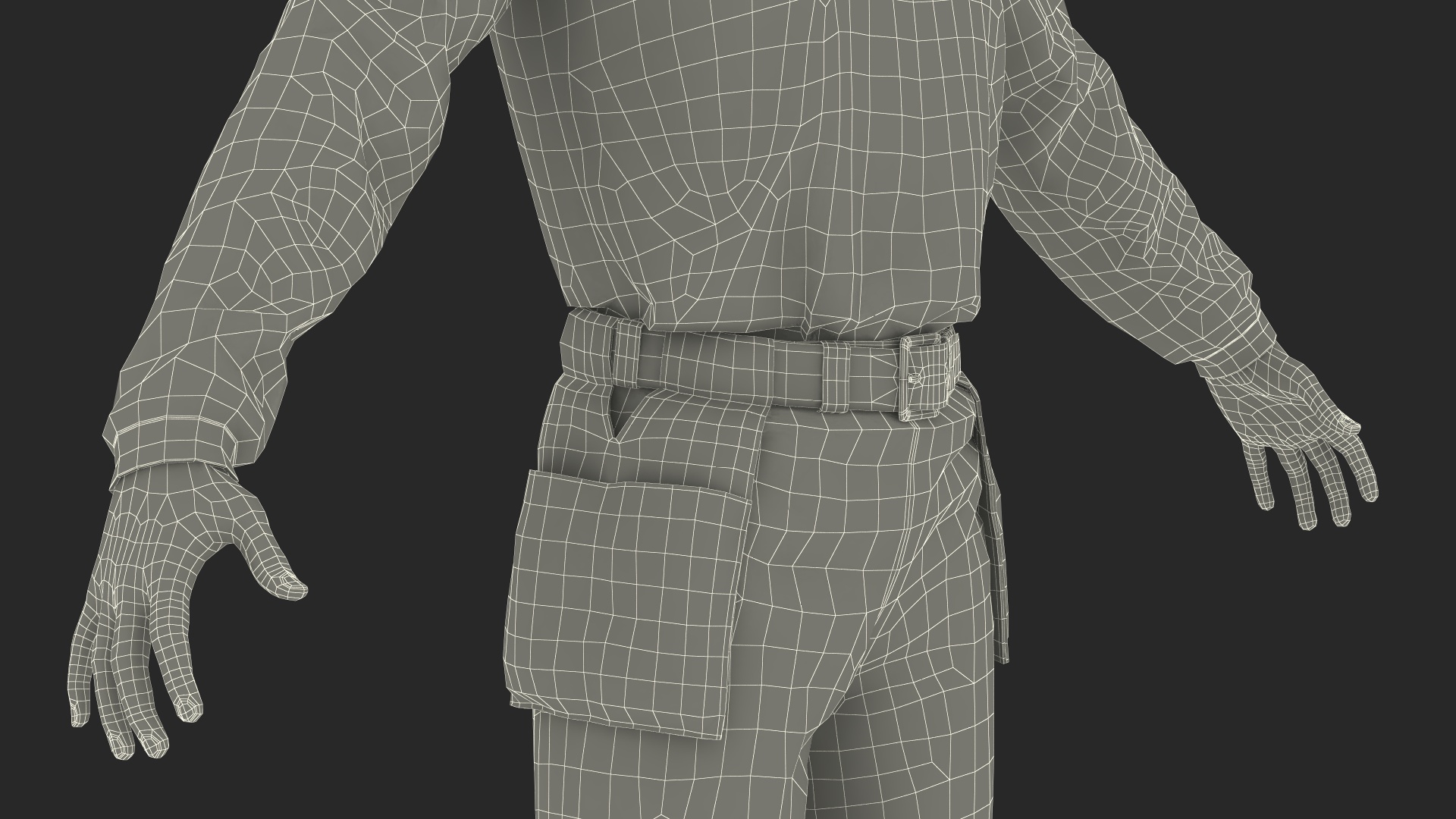 3D Baseball Umpire in Cap Fur Rigged model