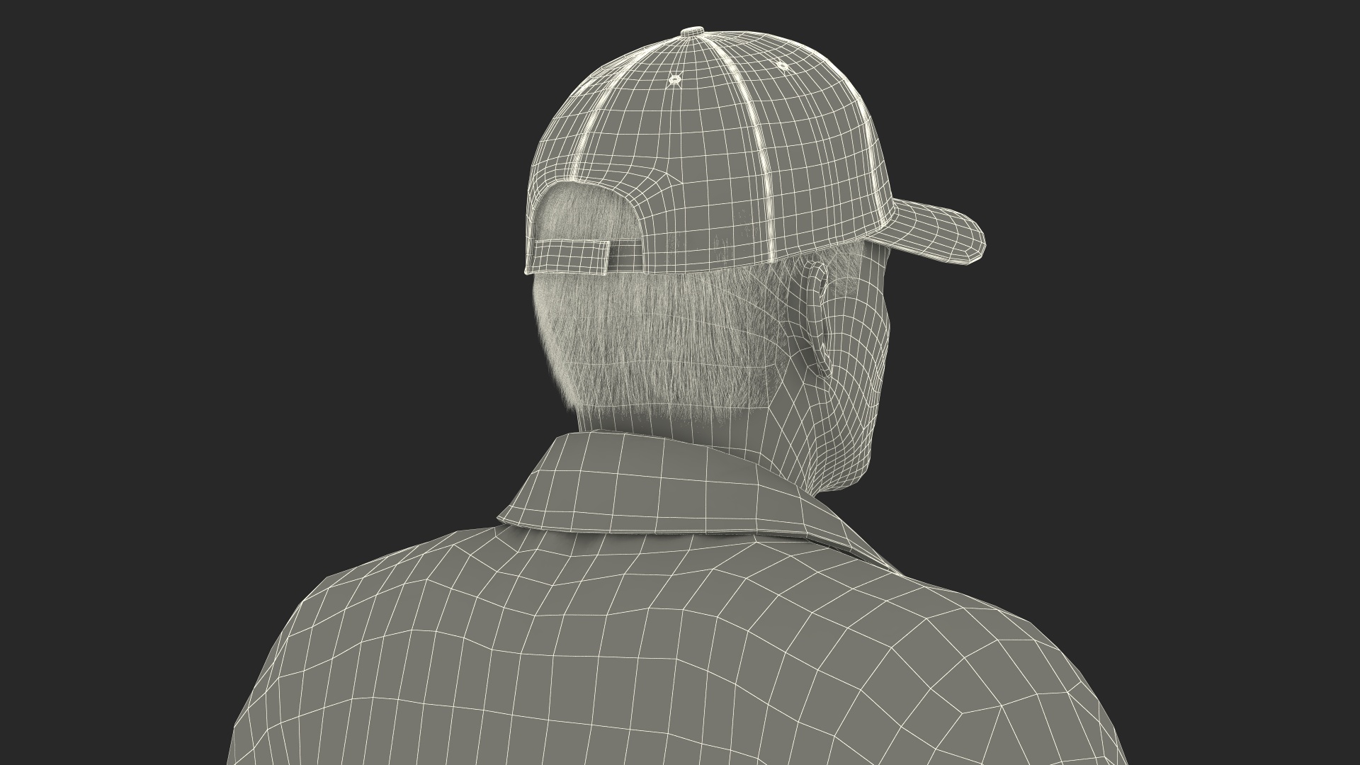 3D Baseball Umpire in Cap Fur Rigged model