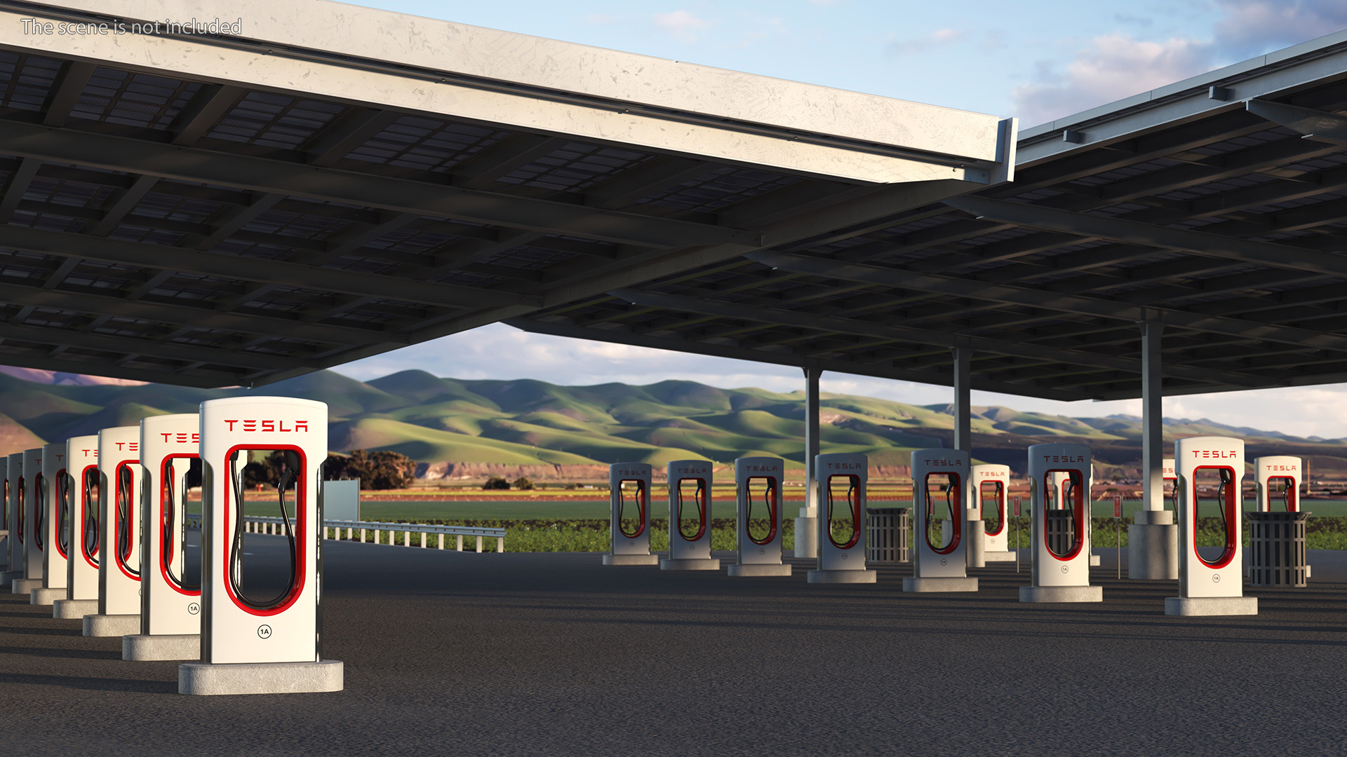 3D Tesla Supercharger Station