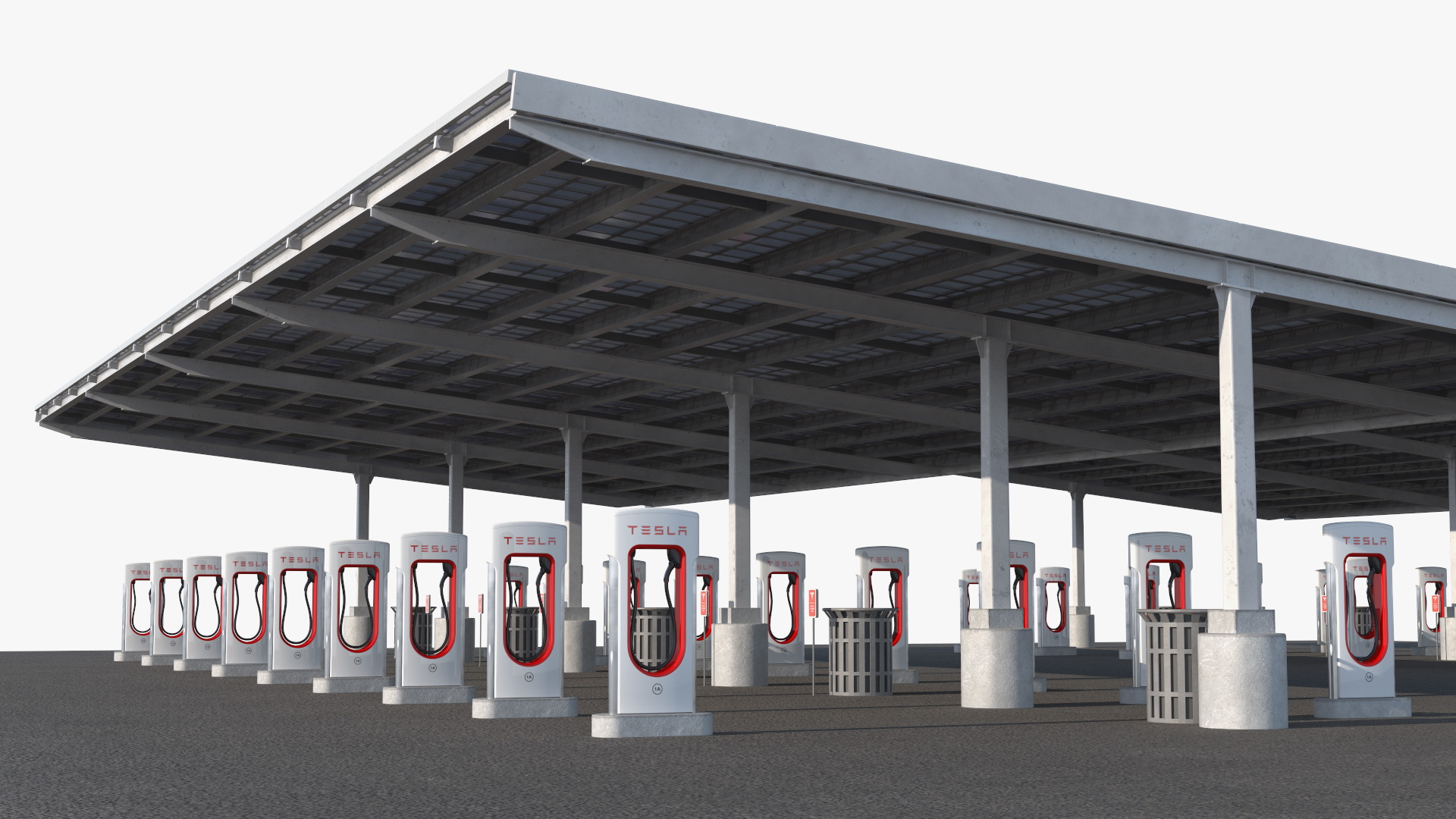 3D Tesla Supercharger Station