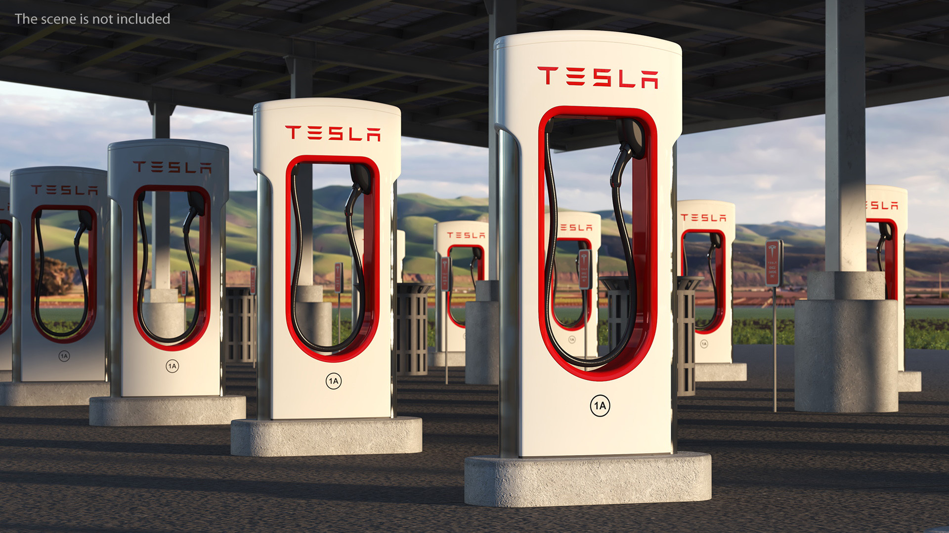 3D Tesla Supercharger Station