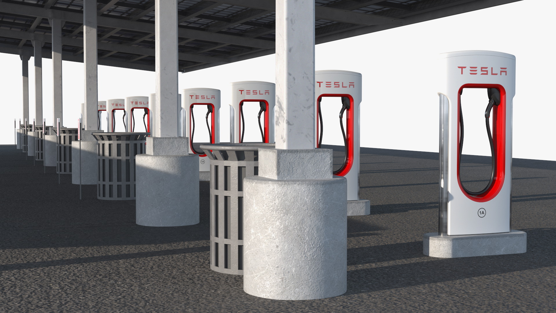 3D Tesla Supercharger Station