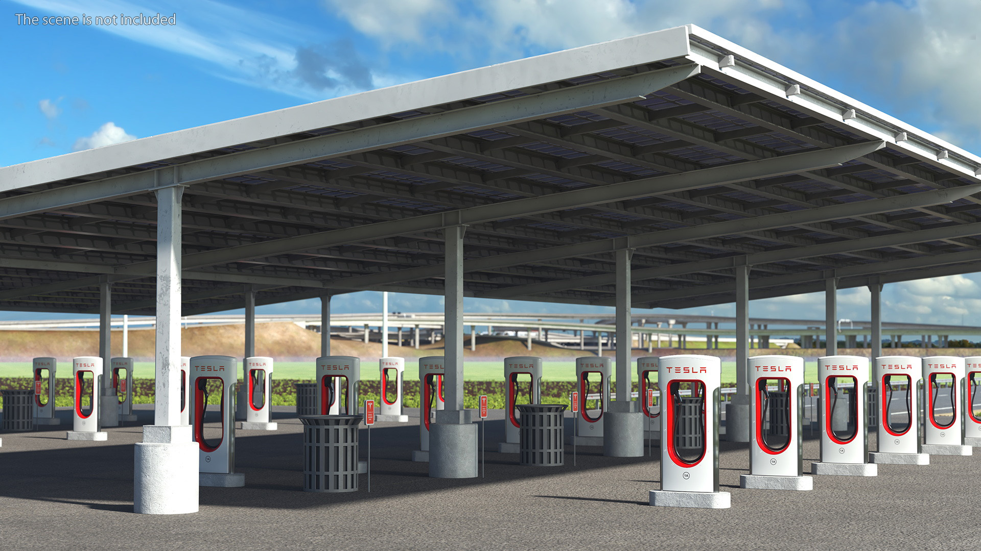 3D Tesla Supercharger Station