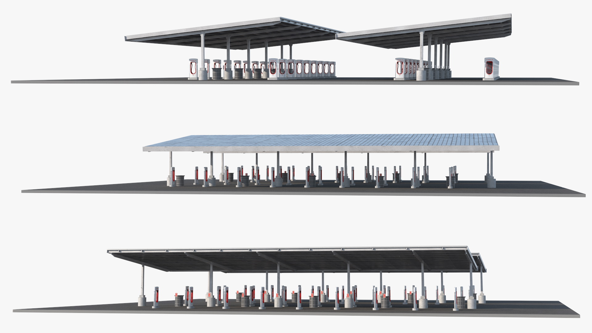 3D Tesla Supercharger Station