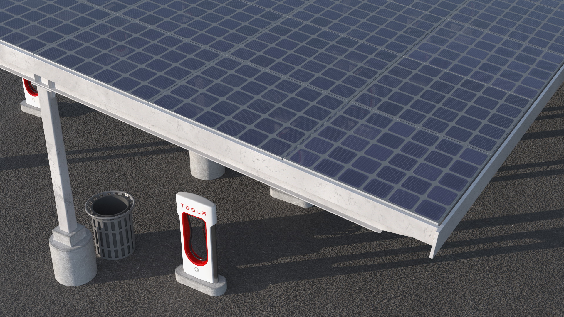 3D Tesla Supercharger Station