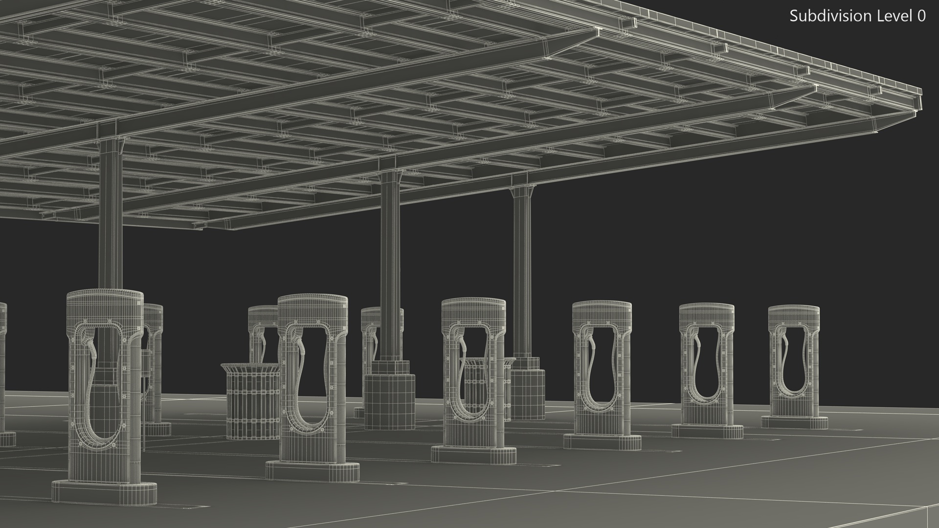 3D Tesla Supercharger Station