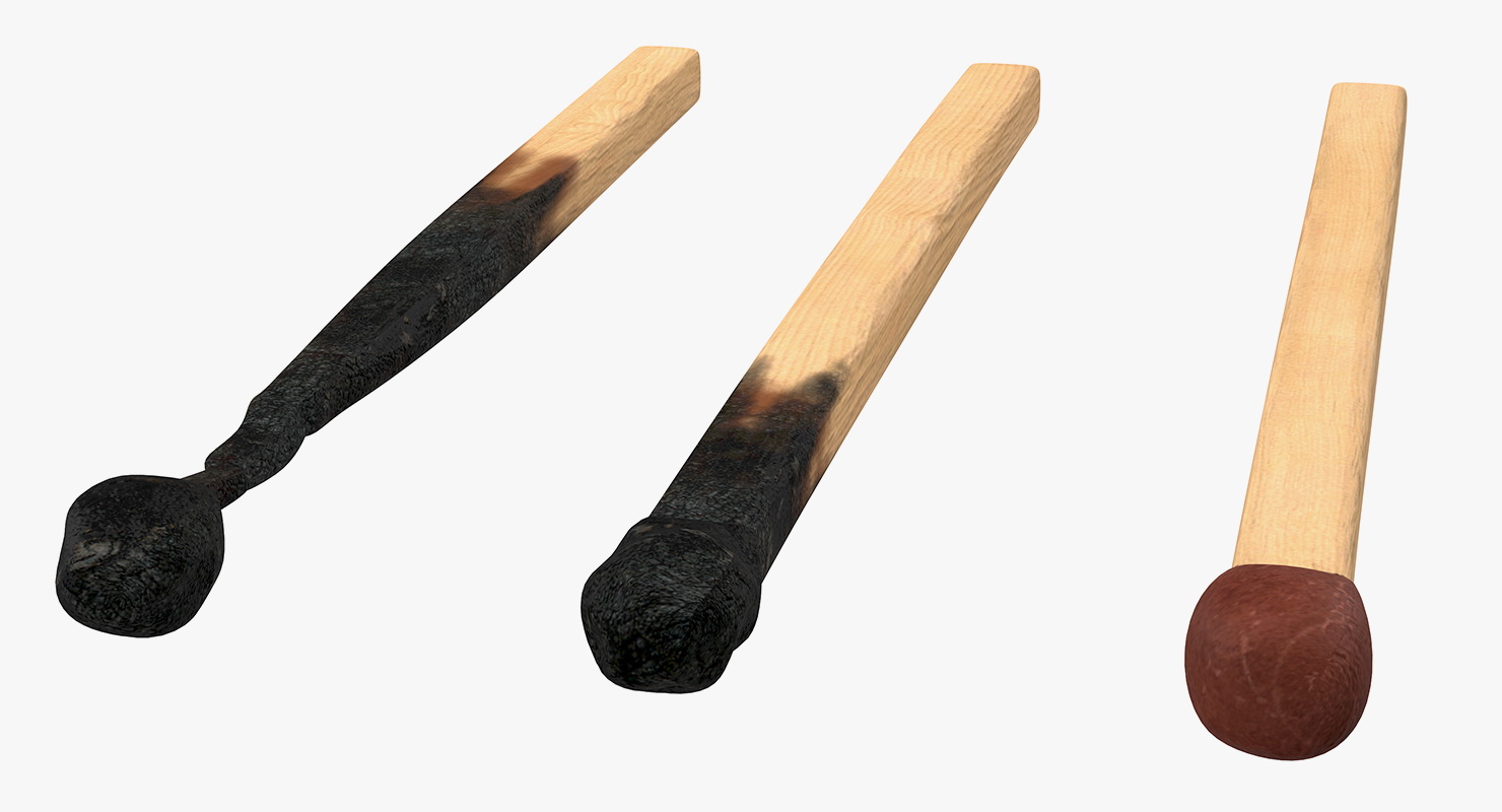 Wooden Match Sticks 3D model