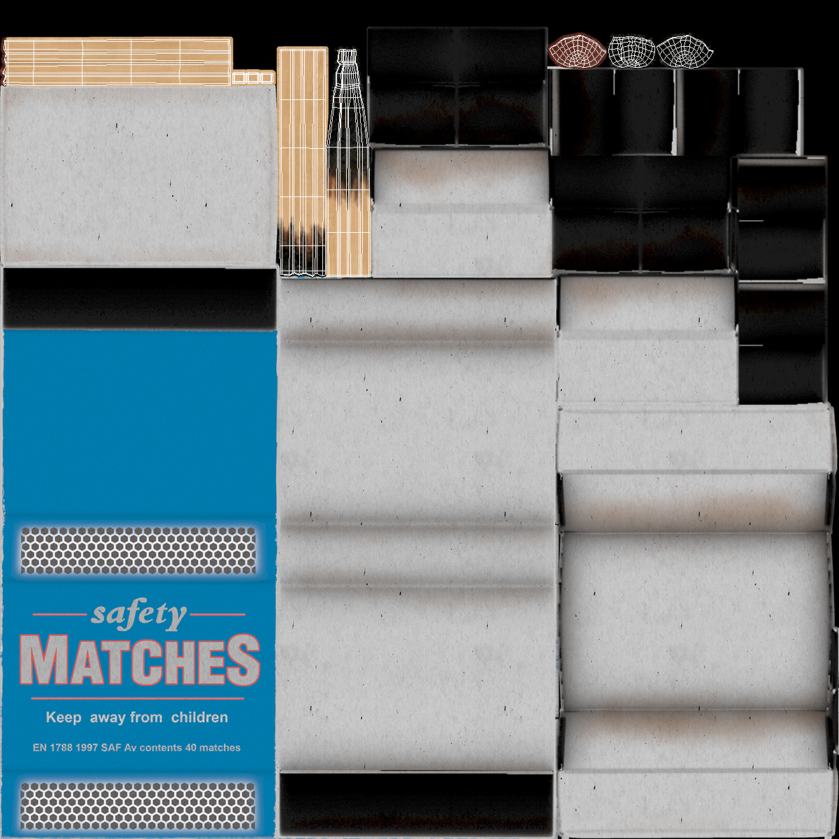 Wooden Match Sticks 3D model