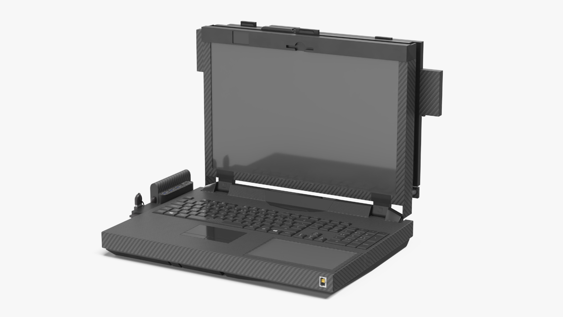 3D Professional Laptop with 6 Screens Rigged