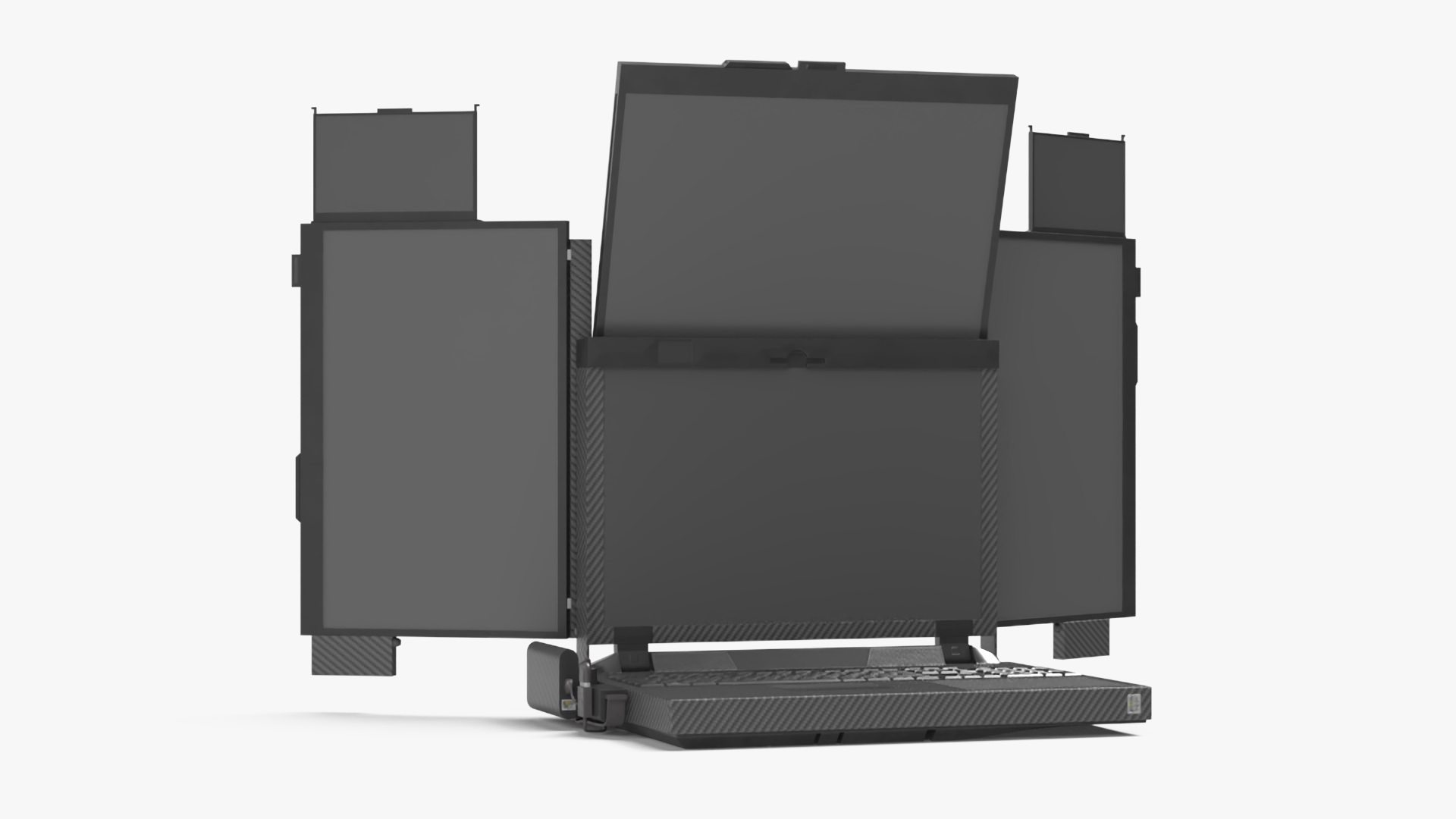 3D Professional Laptop with 6 Screens Rigged