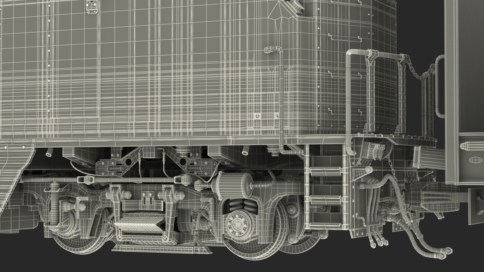 3D Diesel Electric Locomotive with Stake Wagon with Logs model