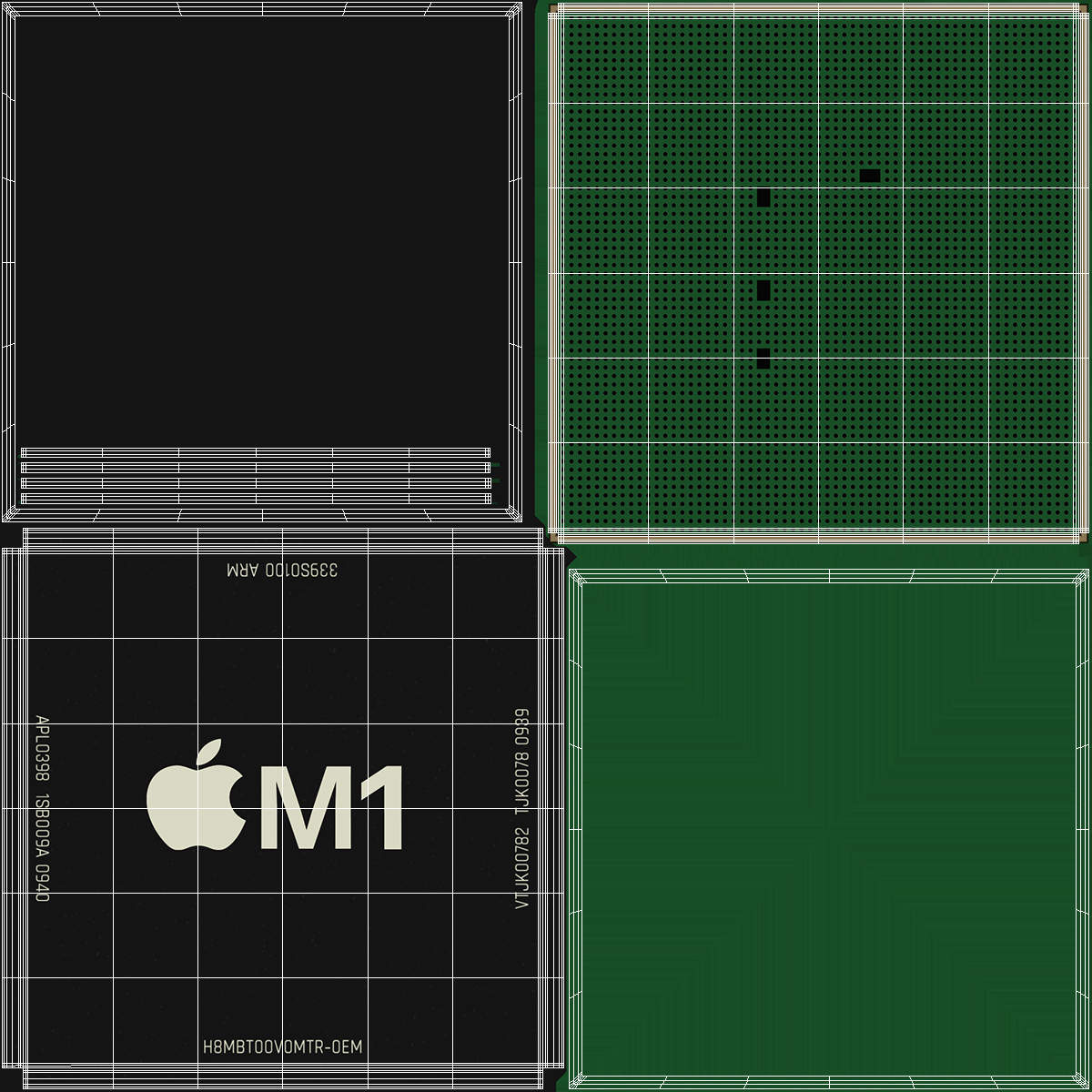 3D model Apple M1 System on a Chip