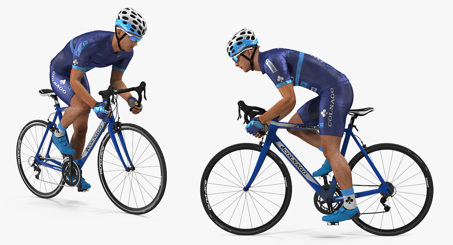 Bicyclist on Road Bike 3D