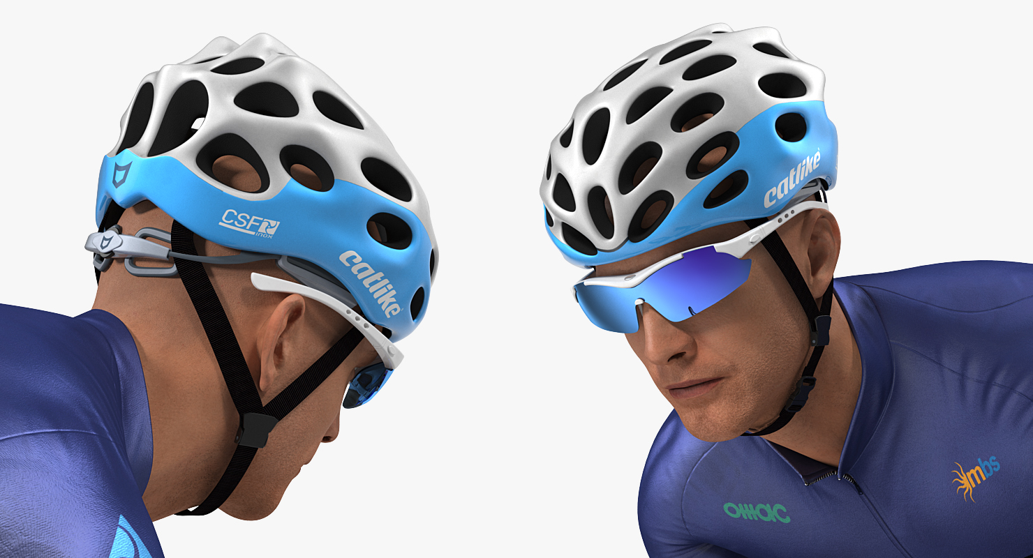 Bicyclist on Road Bike 3D