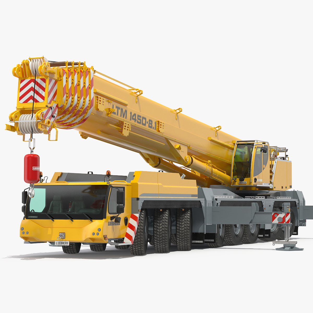3D Liebherr LTM 1450 Mobile Crane Rigged for Cinema 4D