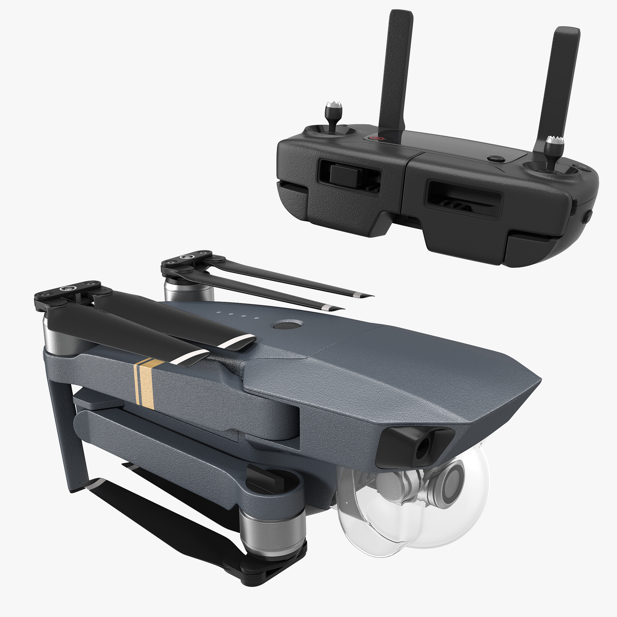 3D DJI Mavic Pro Quadcopter Folded