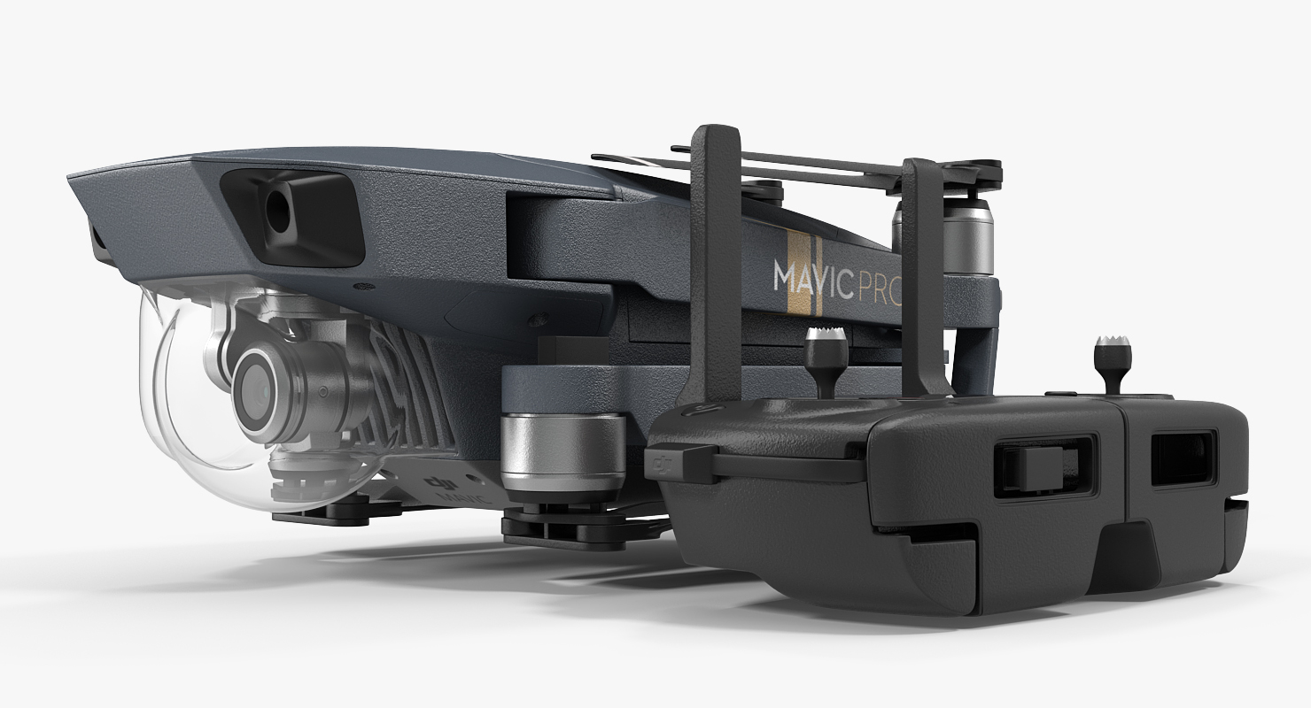 3D DJI Mavic Pro Quadcopter Folded