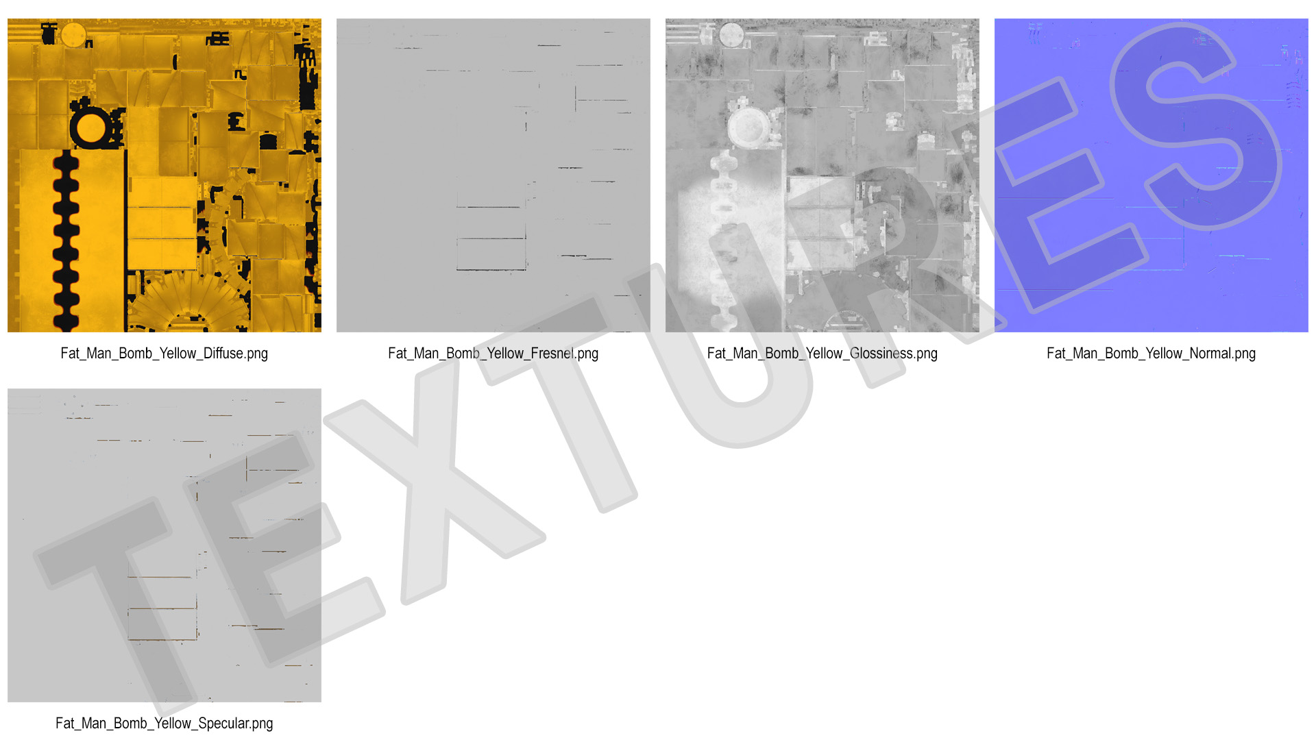 3D Atomic Bomb Fat Man Yellow