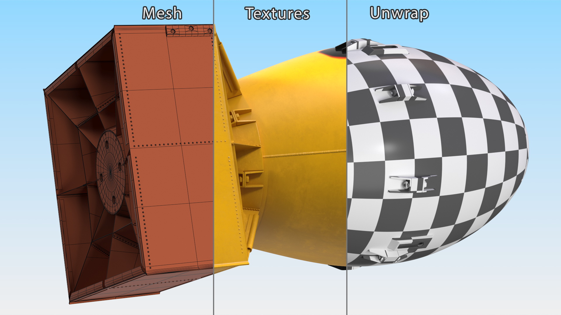 3D Atomic Bomb Fat Man Yellow